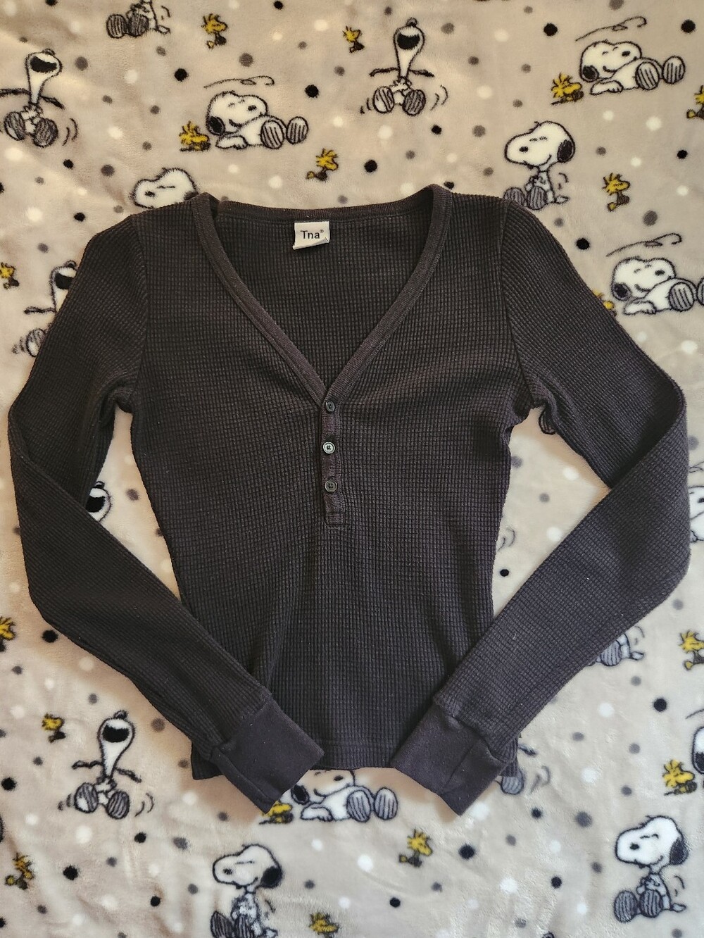💙2/$8💙 TNA Black Waffle Knit Henley